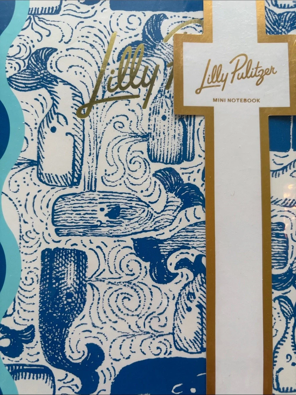 NWT Lilly Pulitzer Blue and White Whale Spiral Notebook